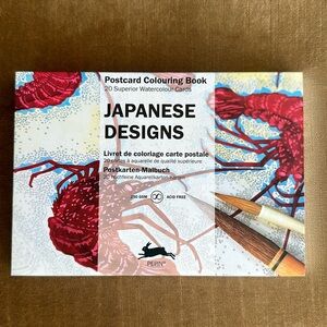 Coloring book as postcard Japan design Minimalist Very detail oriented Stunning